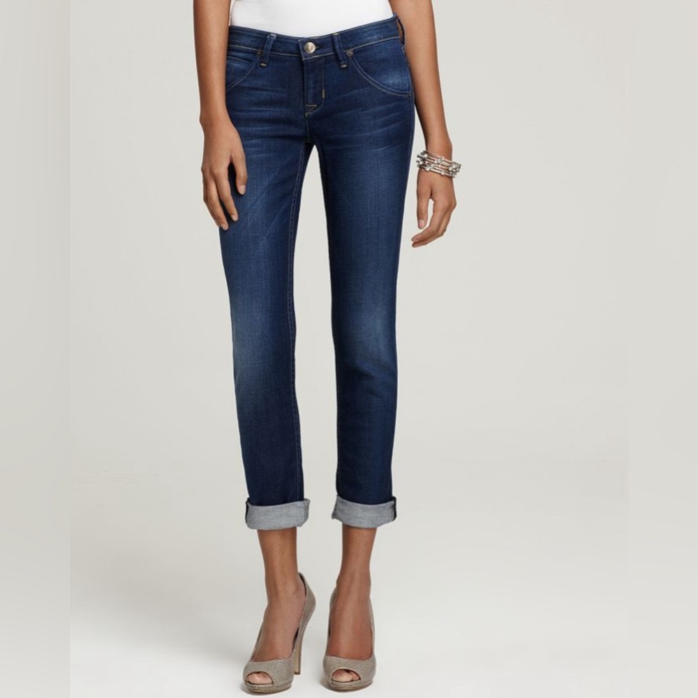Hudson Jeans Bacara Crop Straight Cuffed Denim 27